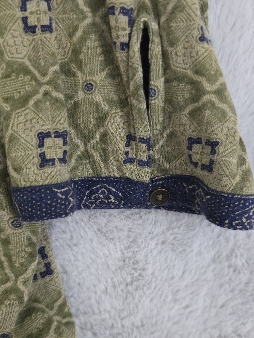 Lucky Brand Olive Green & Navy Printed Boho Tunic - Picture 4 of 10